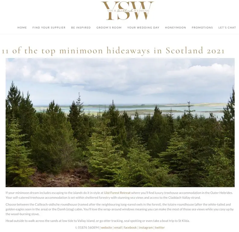 Uist Forest Retreat Your Scottish Wedding