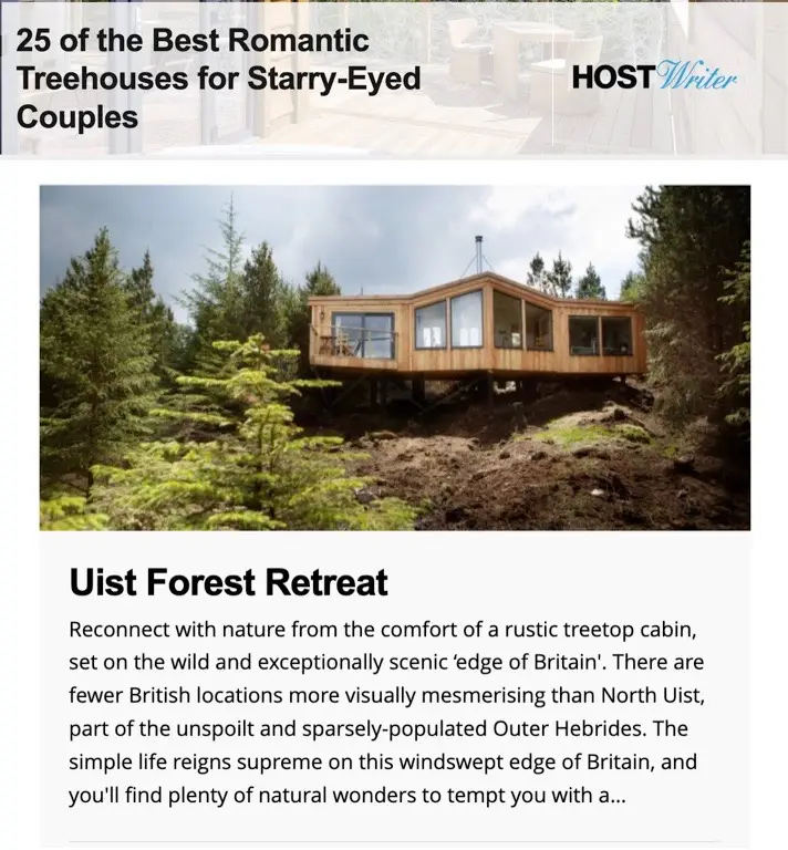 Uist Forest Retreat Host Unusual